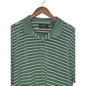 Golden Bear Mens Polo 60s 2-Ply 100% Mercerized Cotton Green Striped XXL
